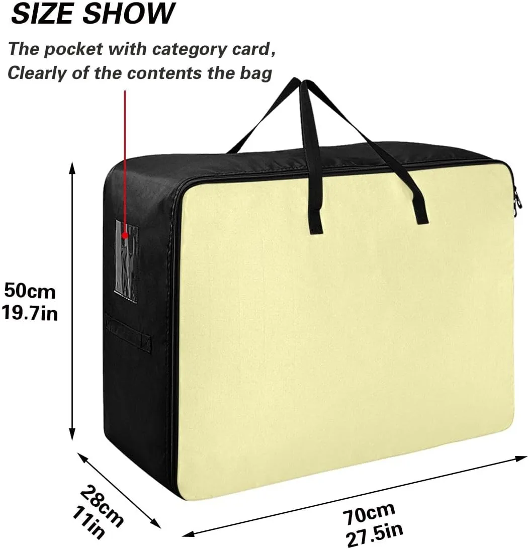Pale Goldenrod Storage Bag, 27.5x19.7x11 In, Garment Storage Organizer Travel Cargo Duffel Bags Space Saving Packing Totes for Moving Supplies Storage