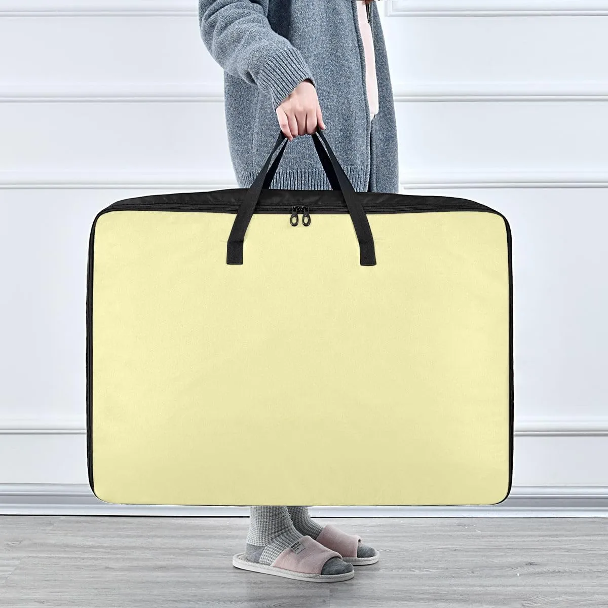 Pale Goldenrod Storage Bag, 27.5x19.7x11 In, Garment Storage Organizer Travel Cargo Duffel Bags Space Saving Packing Totes for Moving Supplies Storage