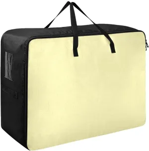 Pale Goldenrod Storage Bag, 27.5x19.7x11 In, Garment Storage Organizer Travel Cargo Duffel Bags Space Saving Packing Totes for Moving Supplies Storage