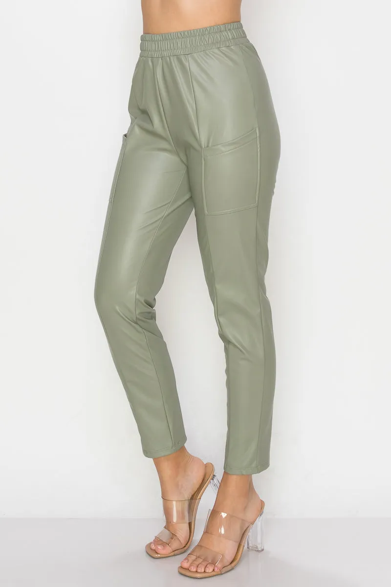 Pantalón Cigarette Efecto Piel