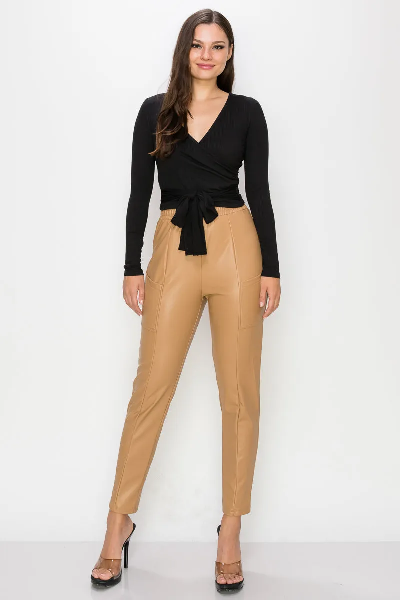 Pantalón Cigarette Efecto Piel