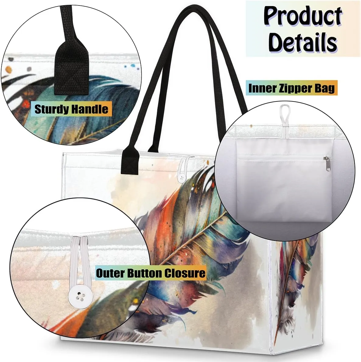 Pardick Large Travel Utility Tote Bag for Women Reusable Shopping Bags with Handles-bag