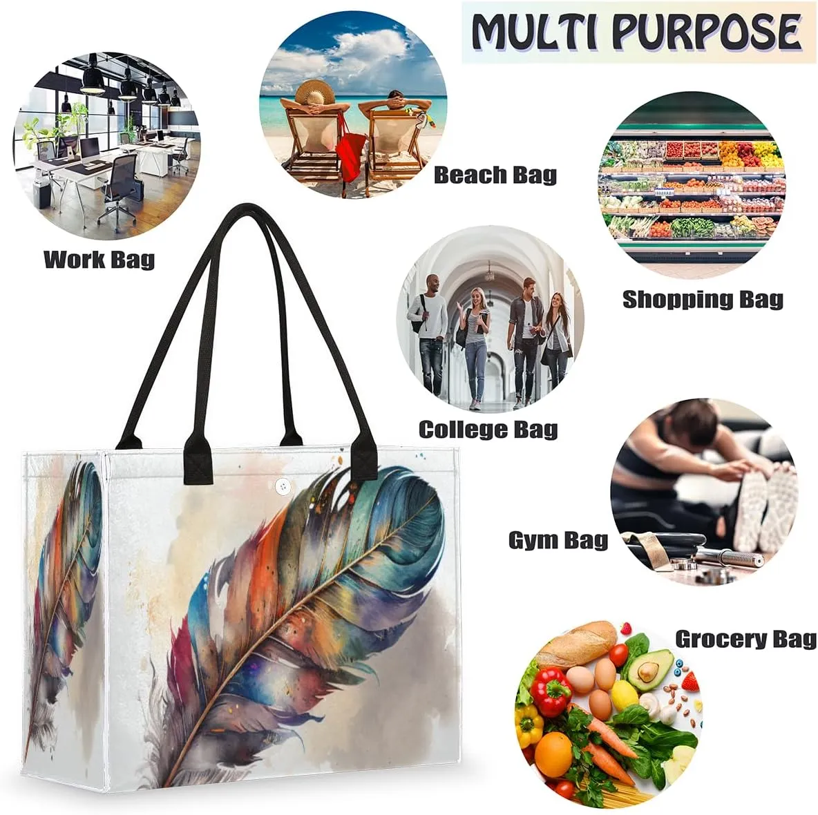 Pardick Large Travel Utility Tote Bag for Women Reusable Shopping Bags with Handles-bag