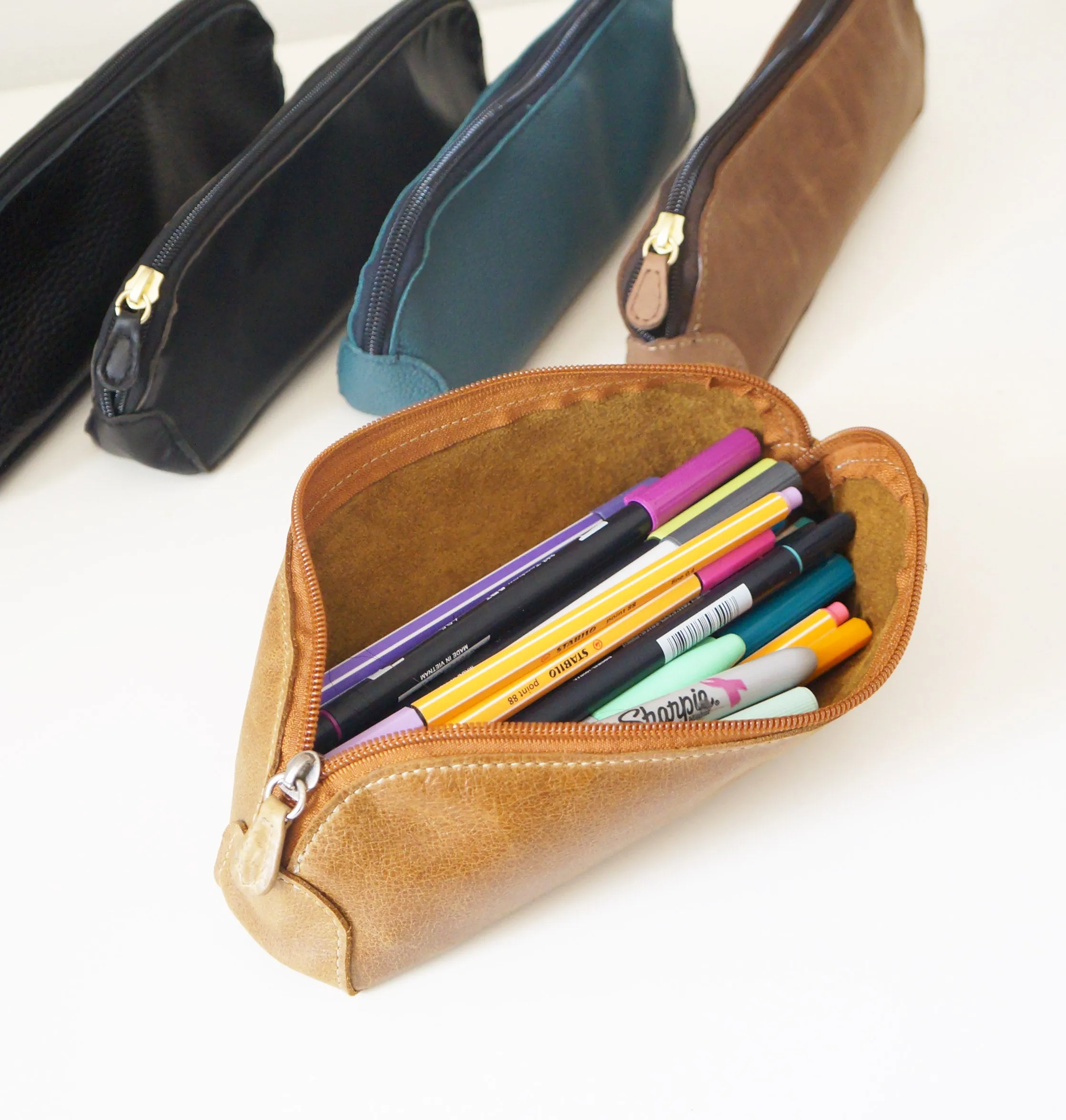 Pen Case - Pine Tree leather