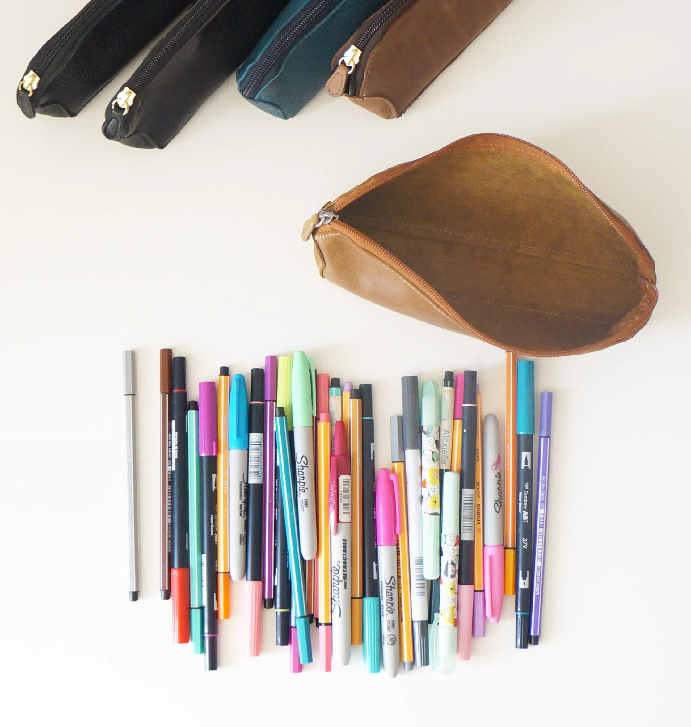 Pen Case - Pine Tree leather