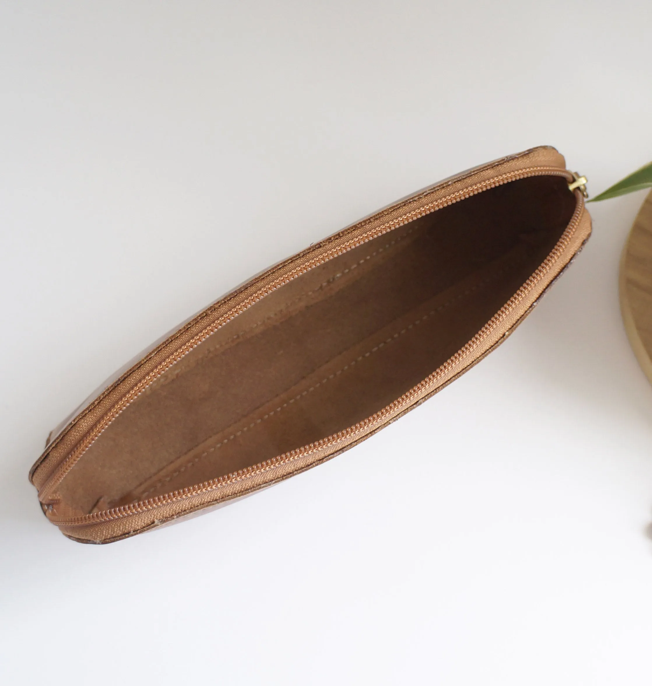 Pen Case - Spiced Cider leather