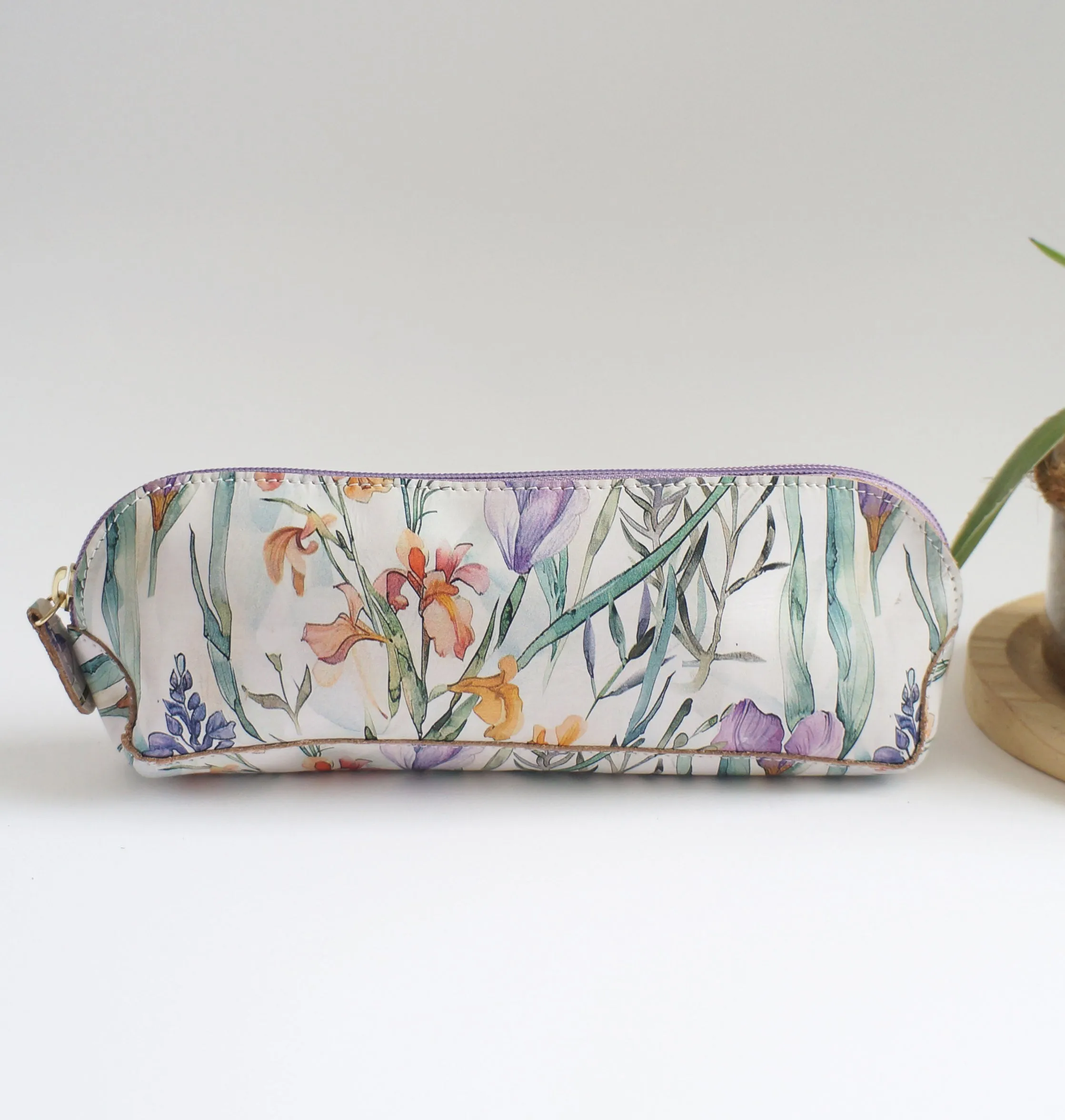 Pen Case - Wild Flower leather