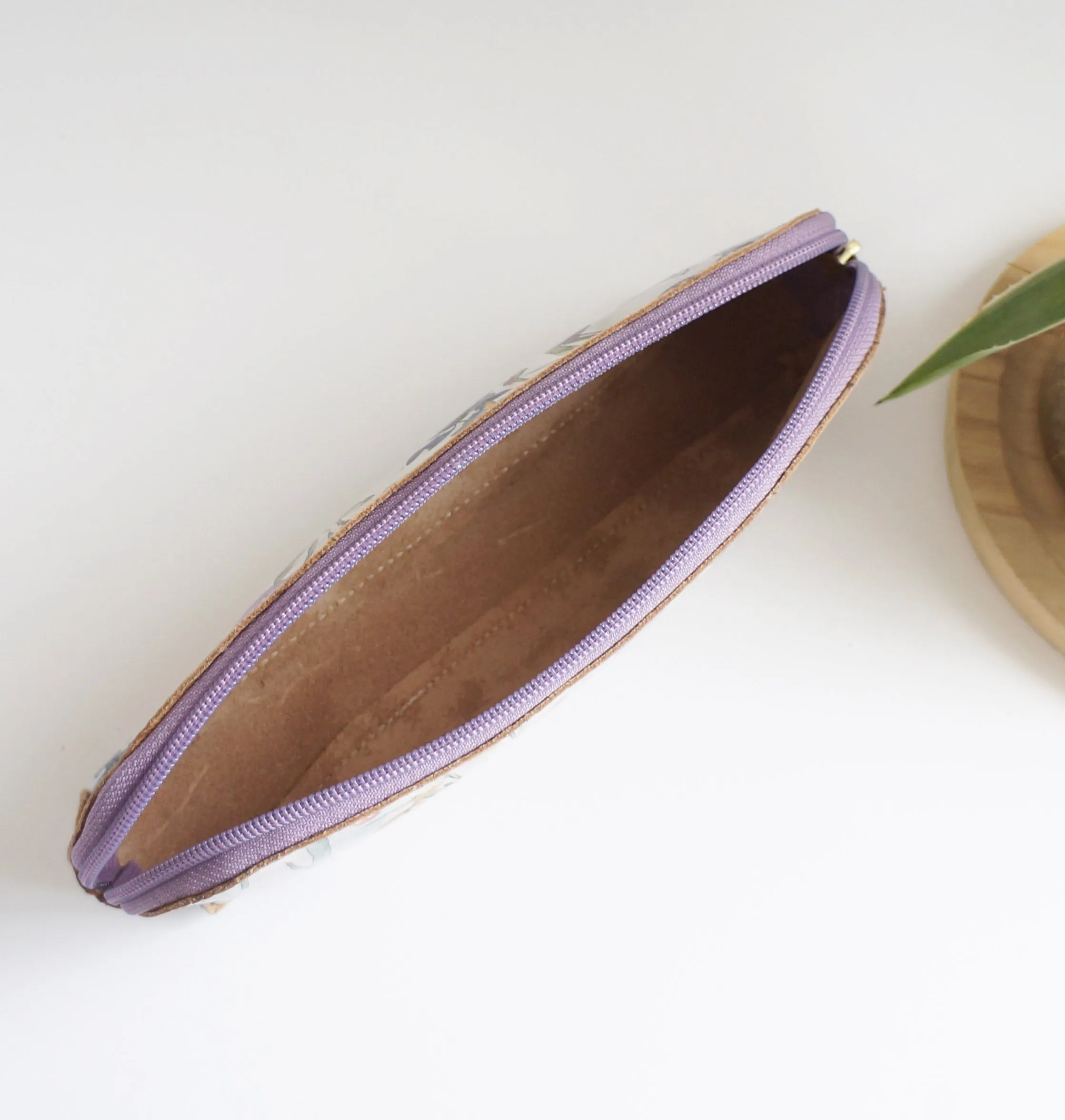 Pen Case - Wild Flower leather