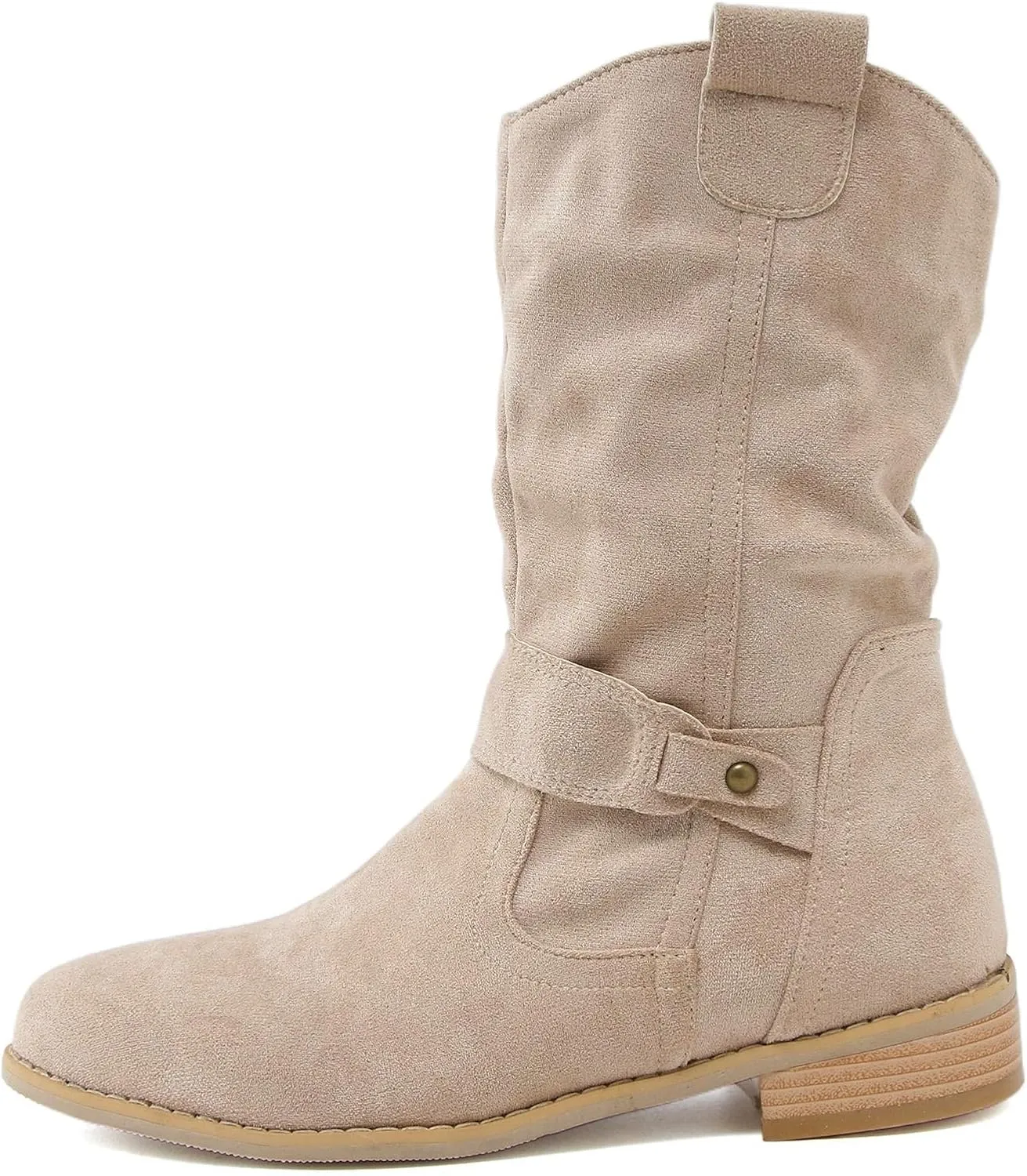 peqiut Womens Cowboy Boots Comfortable Chunky Heel Zipper Pointed Toe Ankle Boots for Women Ankle Casual Faux Leather Cowgirl Boots