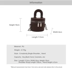 Personality Purse 2024 New Crossbody Bag Bucket Bag PU Leather Zipper Handbag with Handles