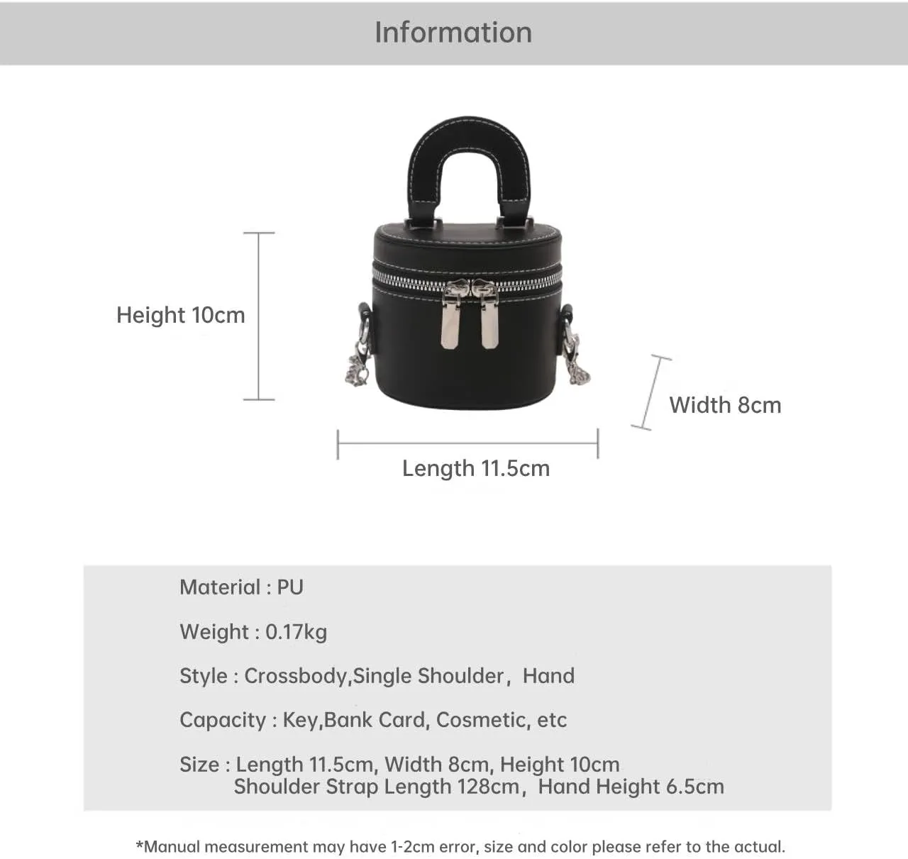 Personality Purse 2024 New Crossbody Bag Bucket Bag PU Leather Zipper Handbag with Handles