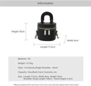 Personality Purse 2024 New Crossbody Bag Bucket Bag PU Leather Zipper Handbag with Handles