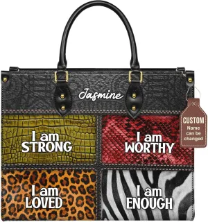 Personalized Black Queen Leather Bag, Gift for African American, Afro Black Girl, Mother's Day Gift