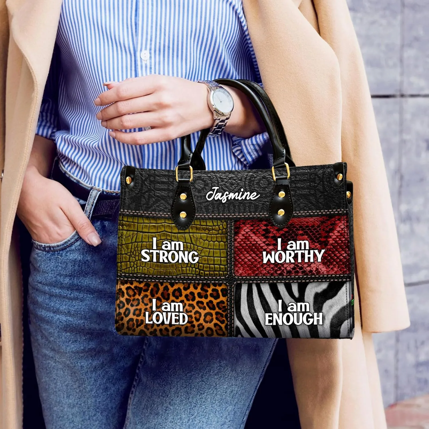 Personalized Black Queen Leather Bag, Gift for African American, Afro Black Girl, Mother's Day Gift