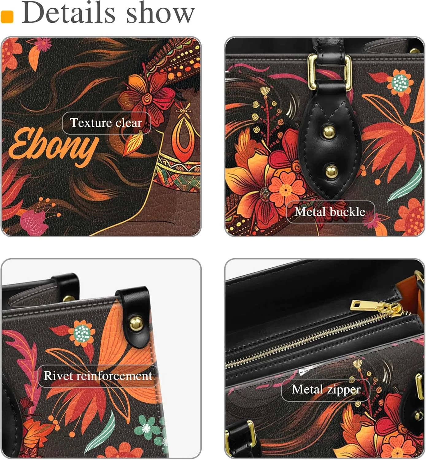 Personalized Leather Handbag For Black African Women – Matching Purse and Wallet Set – Mother's Day Gifts for Melanin Woman