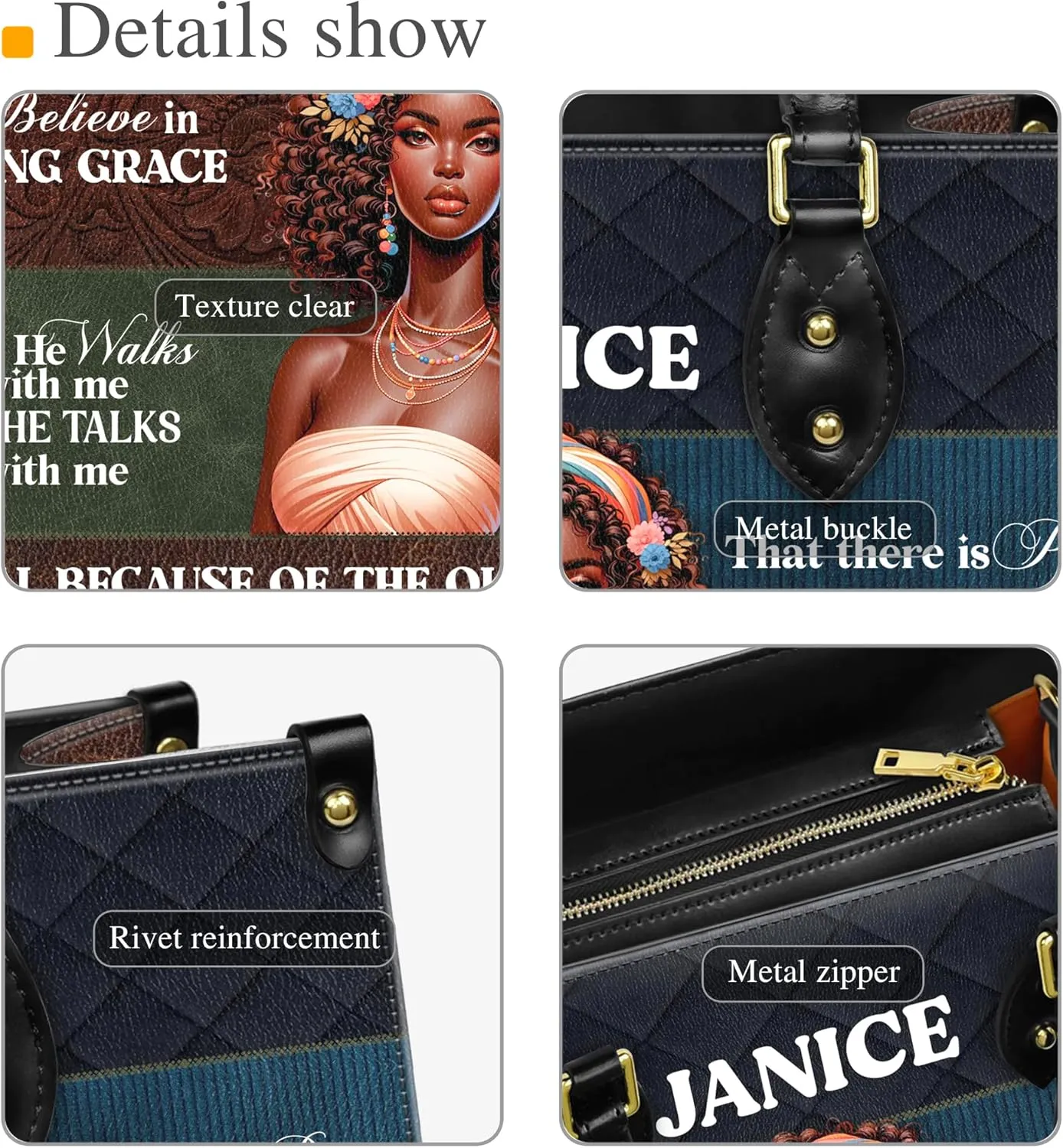 Personalized Leather Handbag For Black African Women – Matching Purse and Wallet Set – Mother's Day Gifts for Melanin Woman