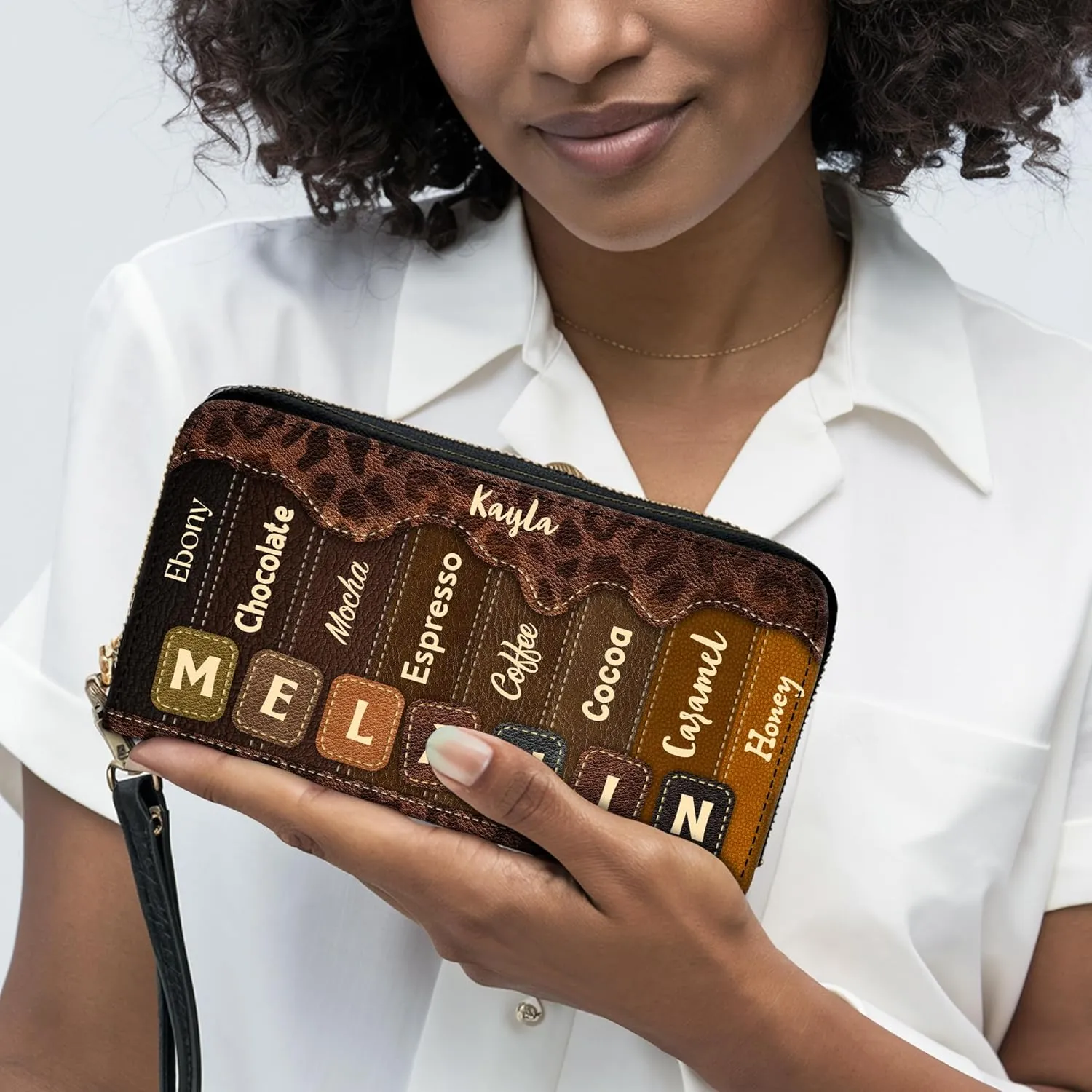 Personalized Leather Handbag For Black African Women – Matching Purse and Wallet Set – Mother's Day Gifts for Melanin Woman