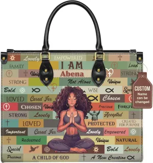 Personalized Leather Handbag with Zipper for African American Woman, Custom Purses Gift For Black Women, Mother's Day Gift