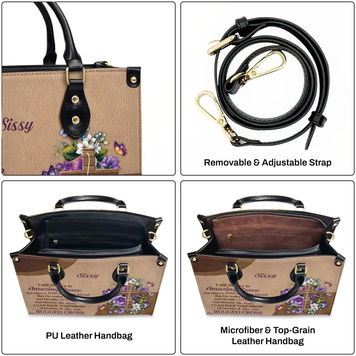 Personalized Leather Handbags For Women - Christmas Gifts For Women - Christian Gifts