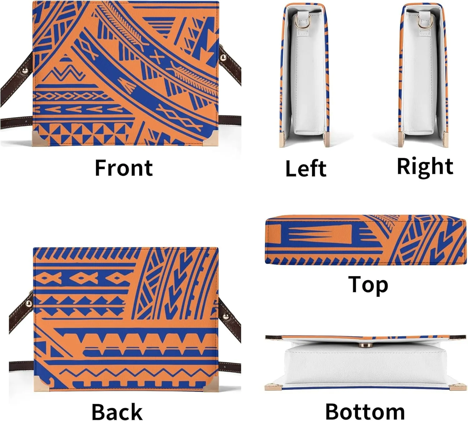 Personalized Student Square Book Crossbody Bag Polynesian Vintage Print Samoan Tribal Women'S Crossbody Bag