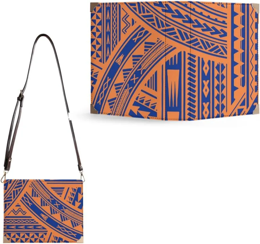 Personalized Student Square Book Crossbody Bag Polynesian Vintage Print Samoan Tribal Women'S Crossbody Bag