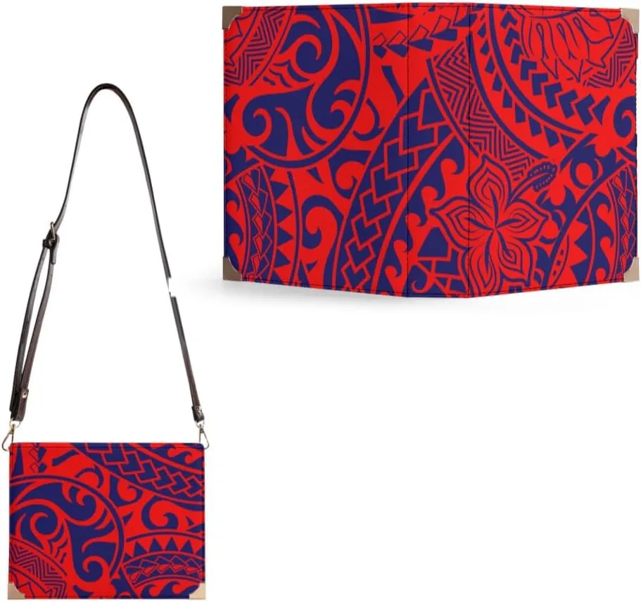 Personalized Student Square Book Crossbody Bag Polynesian Vintage Print Samoan Tribal Women'S Crossbody Bag