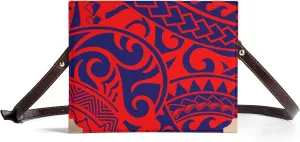 Personalized Student Square Book Crossbody Bag Polynesian Vintage Print Samoan Tribal Women'S Crossbody Bag
