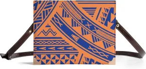Personalized Student Square Book Crossbody Bag Polynesian Vintage Print Samoan Tribal Women'S Crossbody Bag