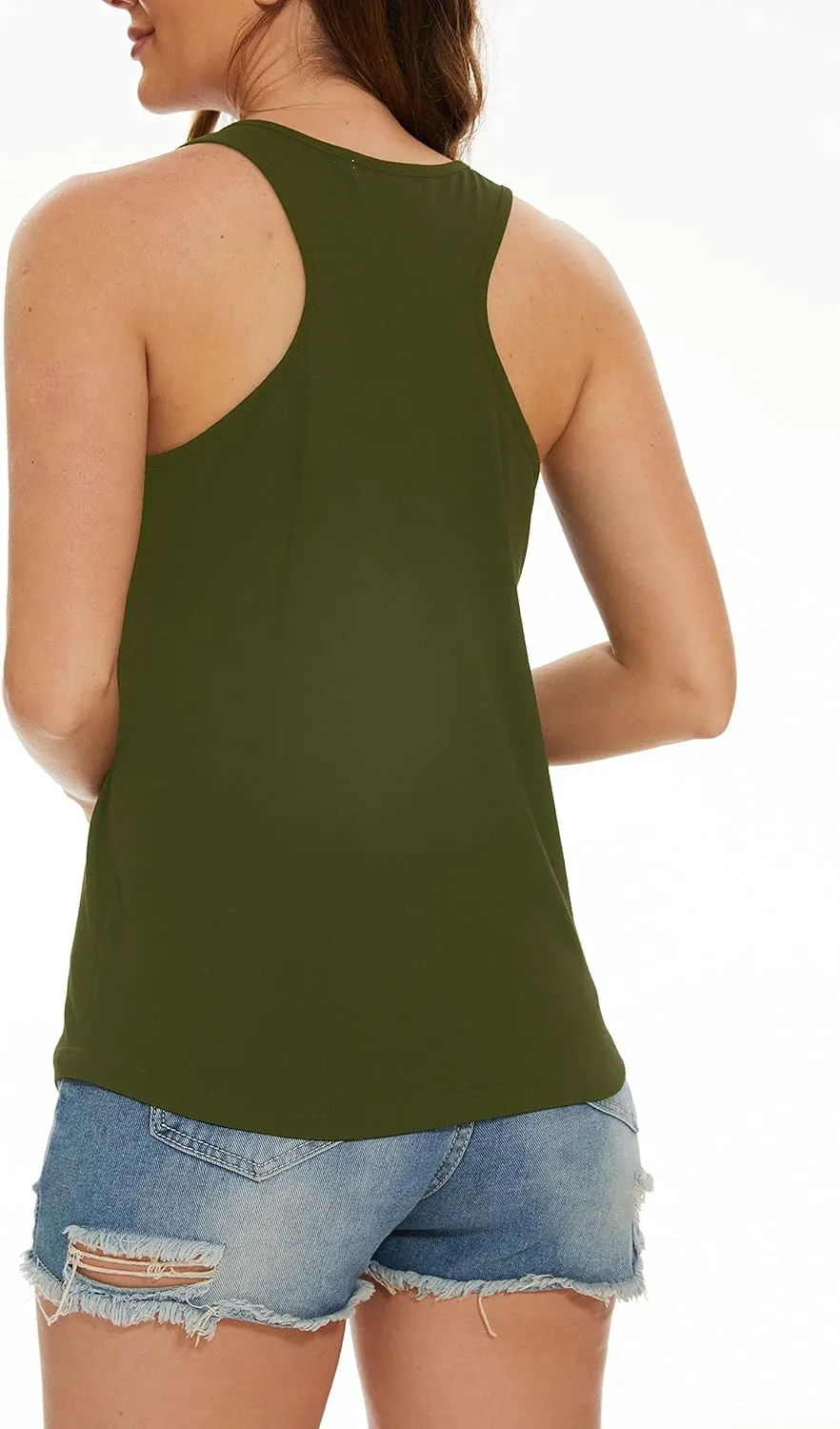 PESION Womens Sparkly Sequin Tank Tops Sleeveless Scoop Neck Loose Fit Workout Shirts Racerback Tees Tops Shirts