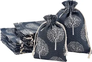 PH PandaHall 20pcs Tree of Life Gift Bags, 5.5×4”/7×5” Drawstring Gift Bag Gift Treat Candy Bags Party Favor Bags Tree of Life Jewelry Pouches for Wedding Christmas Party Favor Jewelry Candy