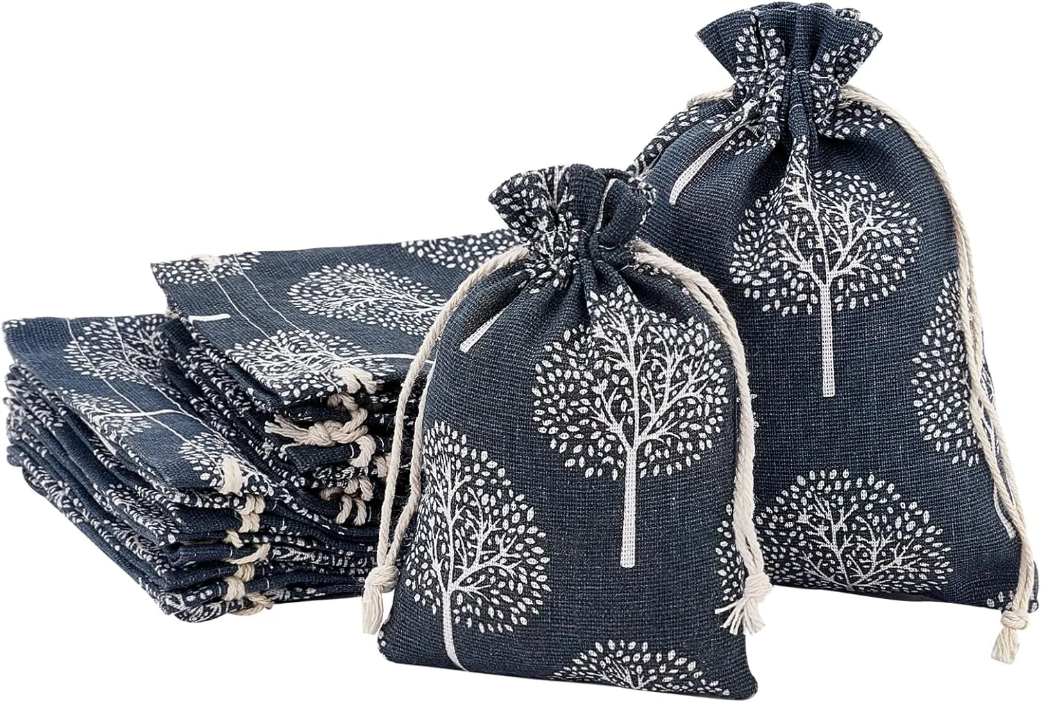 PH PandaHall 20pcs Tree of Life Gift Bags, 5.5×4”/7×5” Drawstring Gift Bag Gift Treat Candy Bags Party Favor Bags Tree of Life Jewelry Pouches for Wedding Christmas Party Favor Jewelry Candy