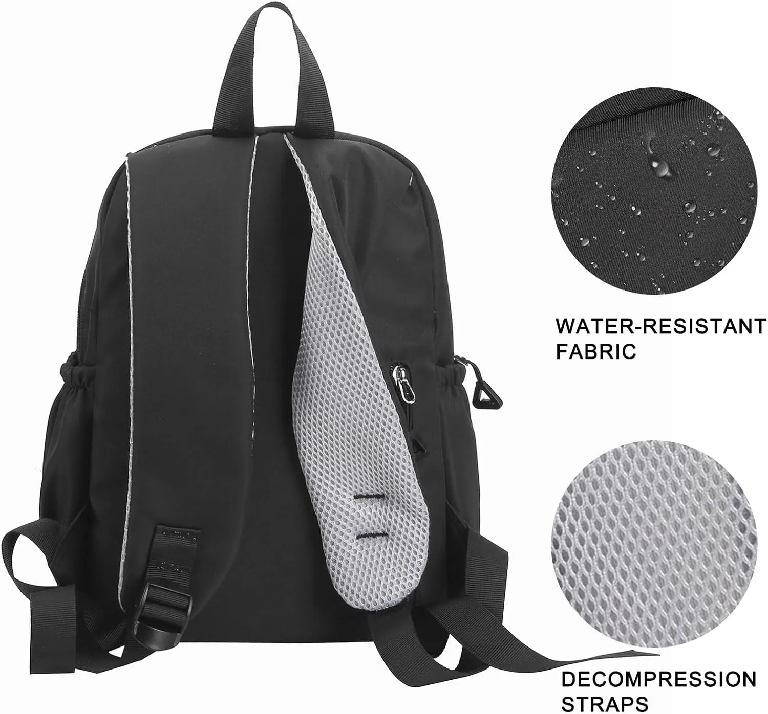 Phaoullzon Girls Small Backpack Purse for Toddler Mini Bookbag,Black