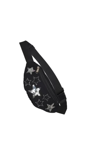 PHOENIX SPARKLE STAR BUMBAG - BLACK/SILVER