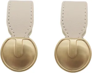 PILYON Kitchen Cupboard Door Knobs 2 Pack Leather Bag Luggage Drawer Cabinet Leather Handle Furniture Hardware Leather Handle Single Hole Handle,Beige