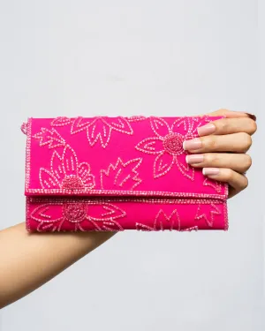 Pink Clutch with Handwork