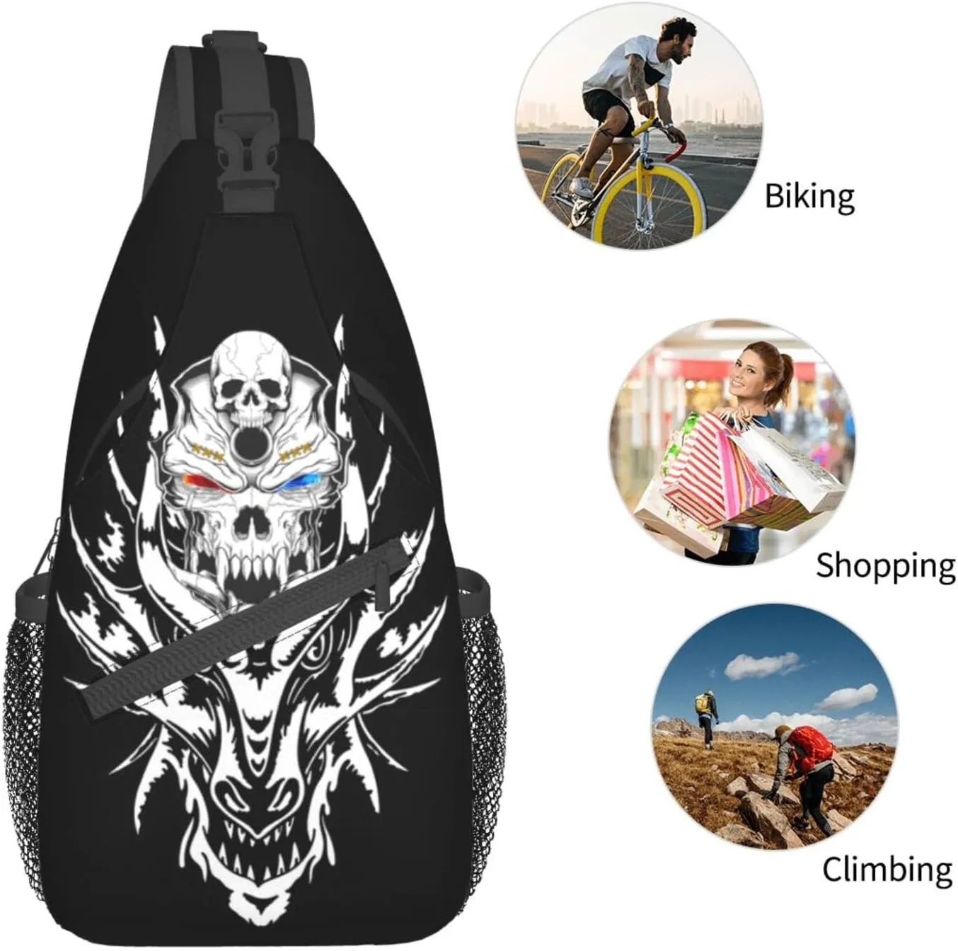 Pink Marble Sling Bag Unisex Crossbody Backpack Travel Hiking Casual Chest Bags Lightweight Fashion Chest Daypack