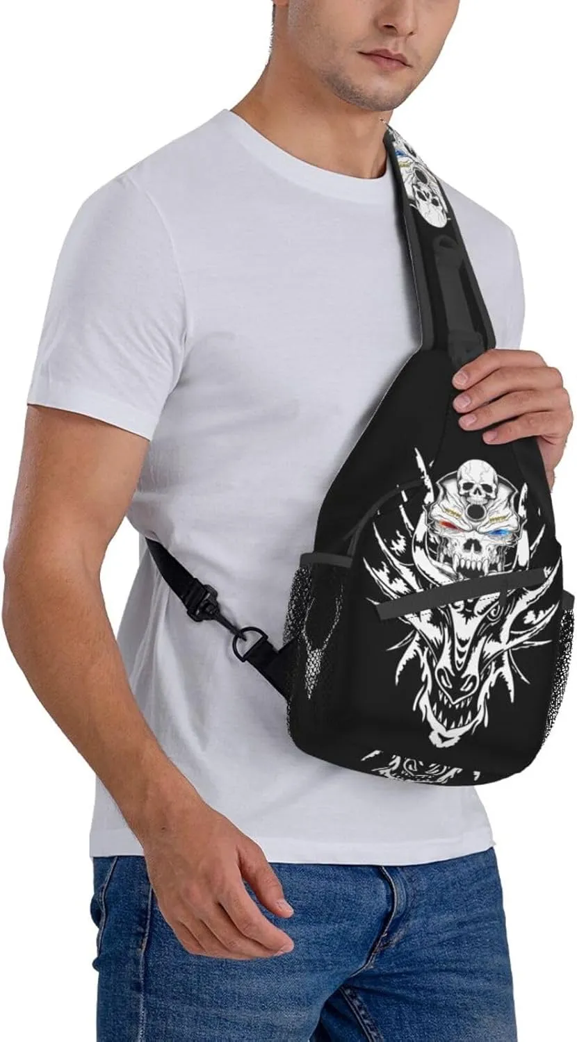 Pink Marble Sling Bag Unisex Crossbody Backpack Travel Hiking Casual Chest Bags Lightweight Fashion Chest Daypack