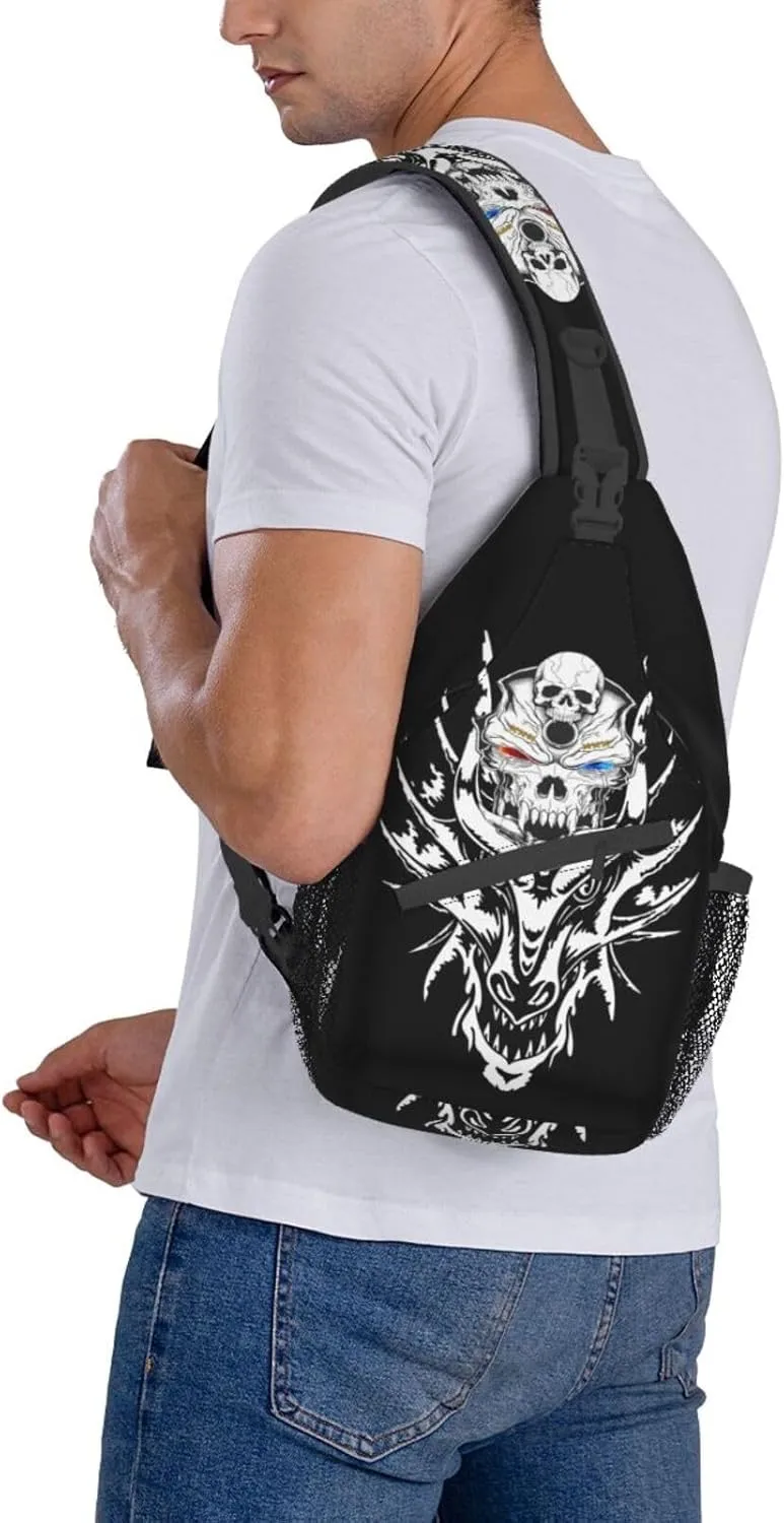 Pink Marble Sling Bag Unisex Crossbody Backpack Travel Hiking Casual Chest Bags Lightweight Fashion Chest Daypack