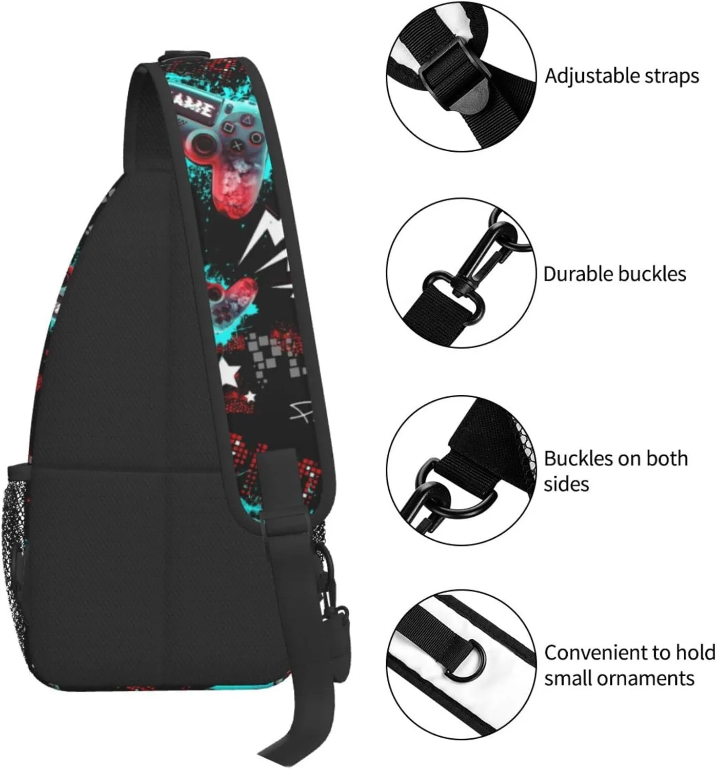 Pink Marble Sling Bag Unisex Crossbody Backpack Travel Hiking Casual Chest Bags Lightweight Fashion Chest Daypack