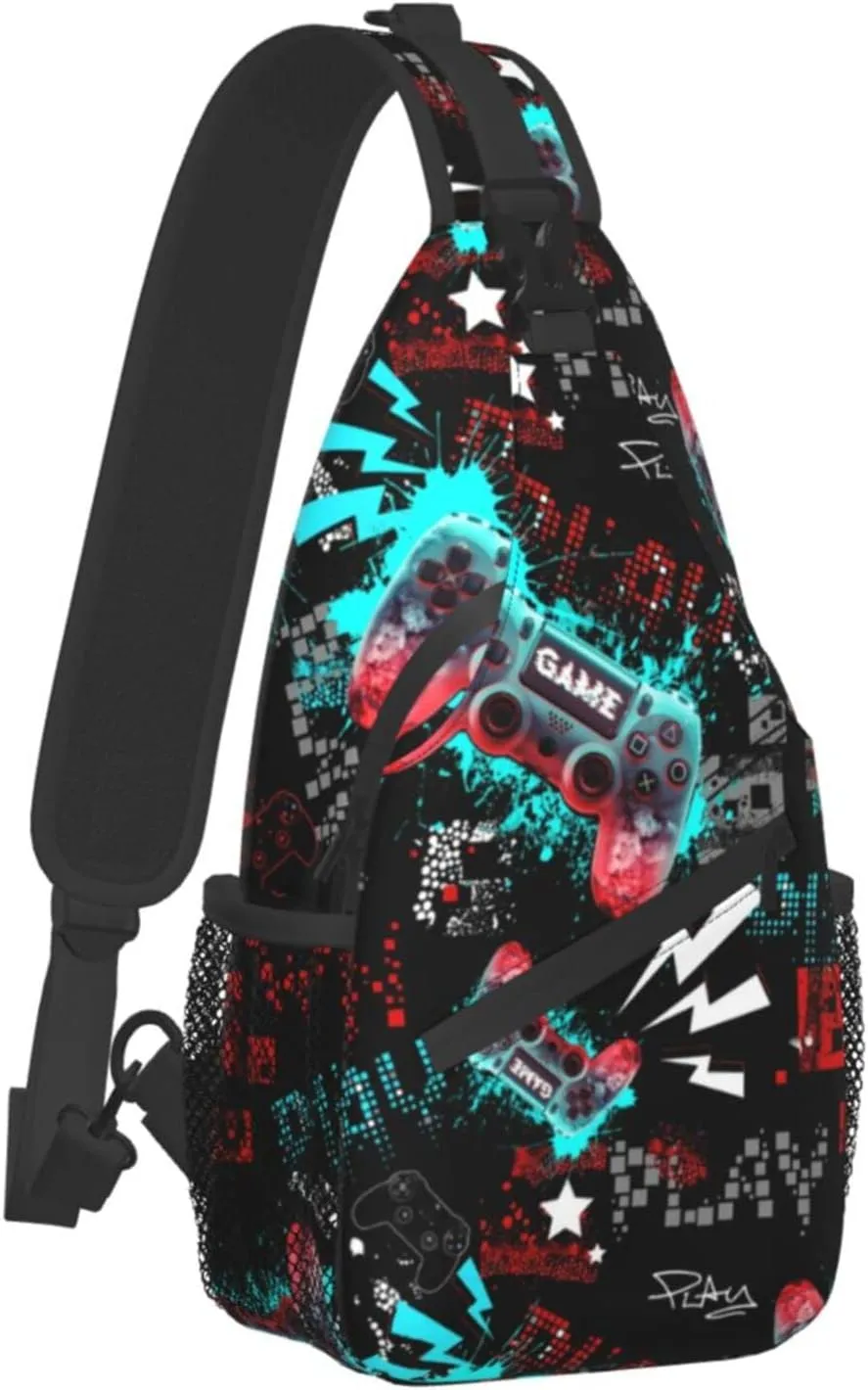 Pink Marble Sling Bag Unisex Crossbody Backpack Travel Hiking Casual Chest Bags Lightweight Fashion Chest Daypack