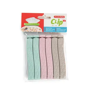 Plastic Forte 6 Bag Sealing Clips - Pastel Colors