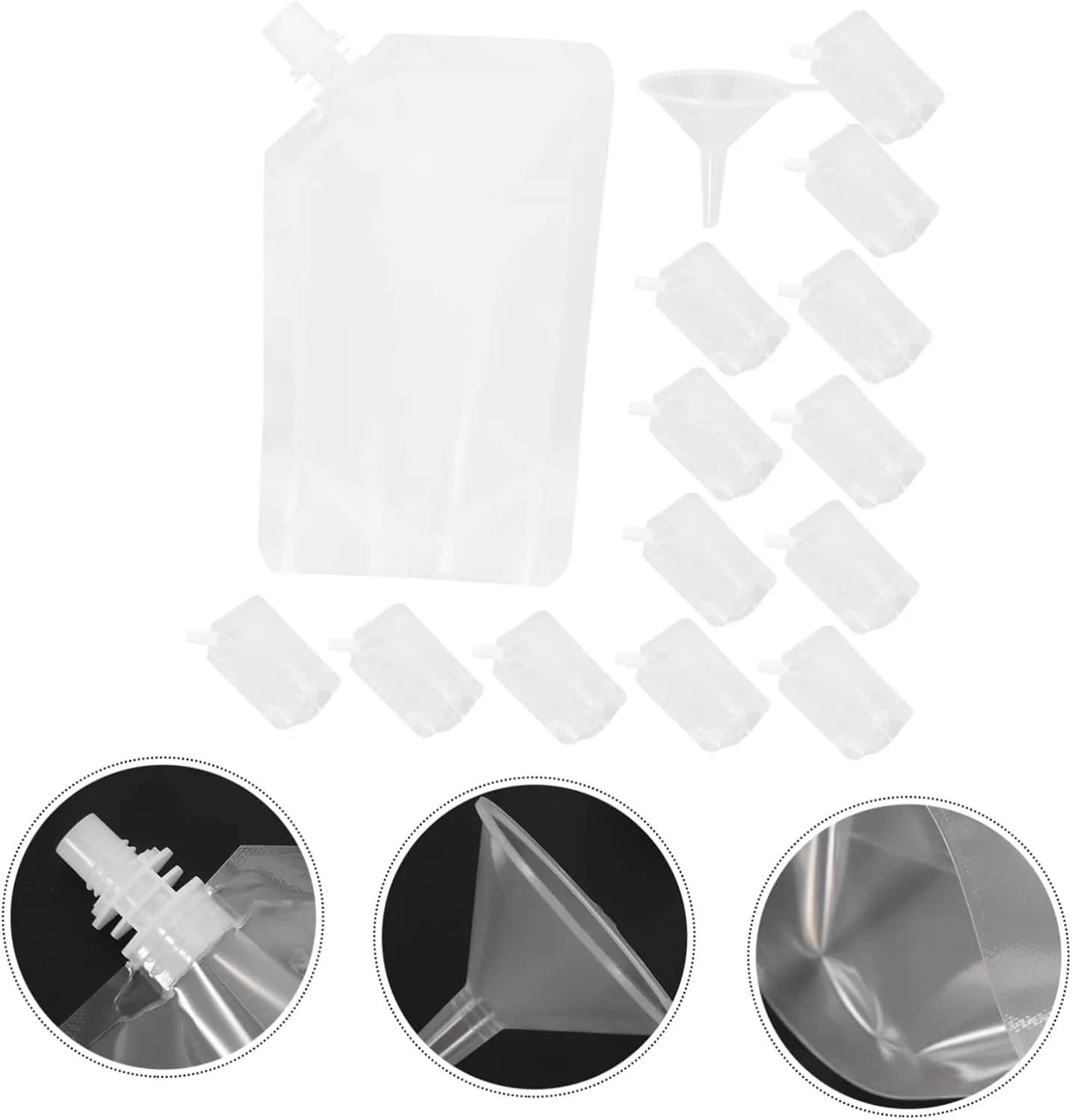Plastic Juice Drink Pouches Leakproof Cold Beverage Bags for Festivals Travel Water Containers Suction Nozzle Serving Bottles