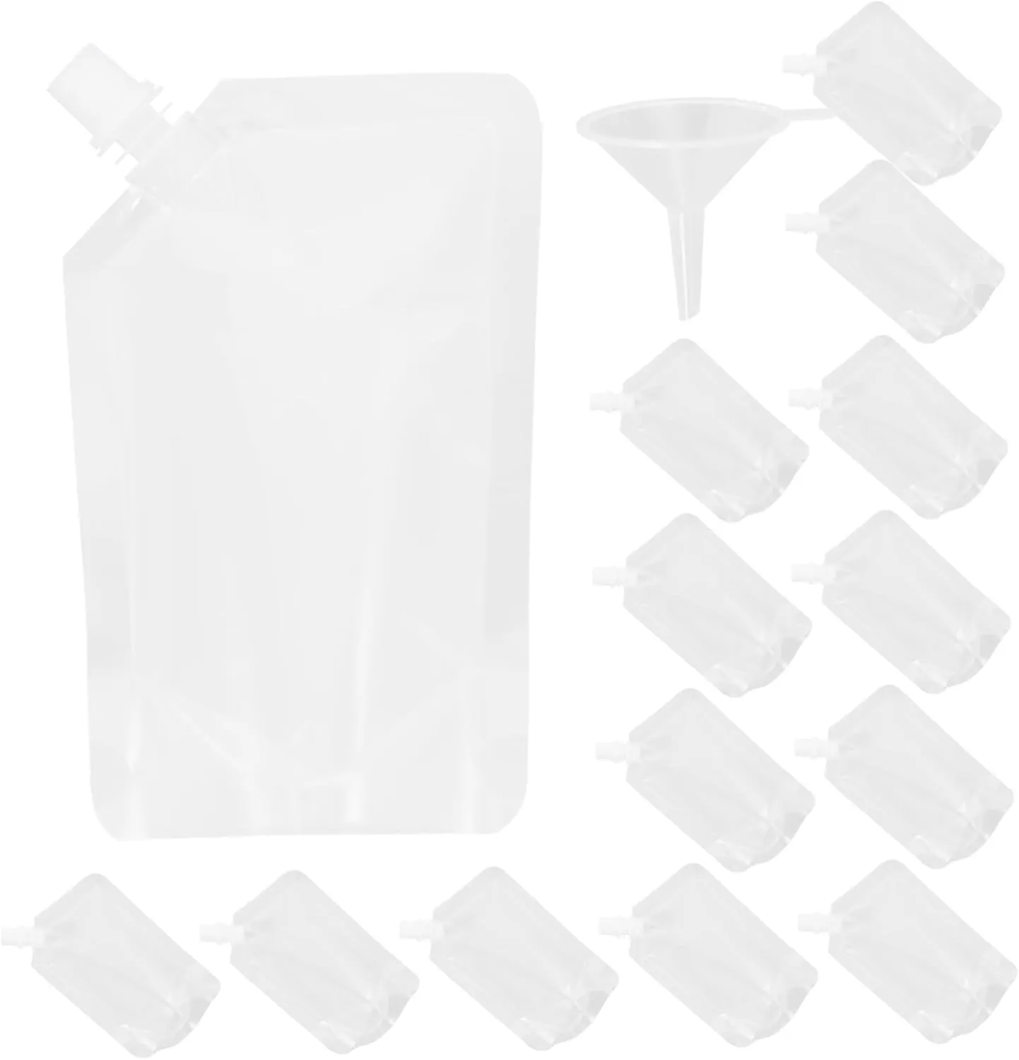 Plastic Juice Drink Pouches Leakproof Cold Beverage Bags for Festivals Travel Water Containers Suction Nozzle Serving Bottles