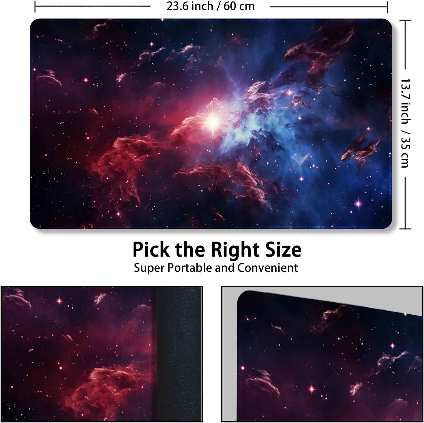 Playmat for MTG, with Free Storage Bags,Game Mat 24 x 14 inches, TCG and Board Game Mat for Cards,Mousepad Desk Mats (Magic Starry Sky-Regular)