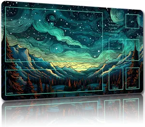 Playmat for MTG, with Free Storage Bags,Game Mat 24 x 14 inches, TCG and Board Game Mat for Cards,Mousepad Desk Mats (with Zones,Magic Mat 1)