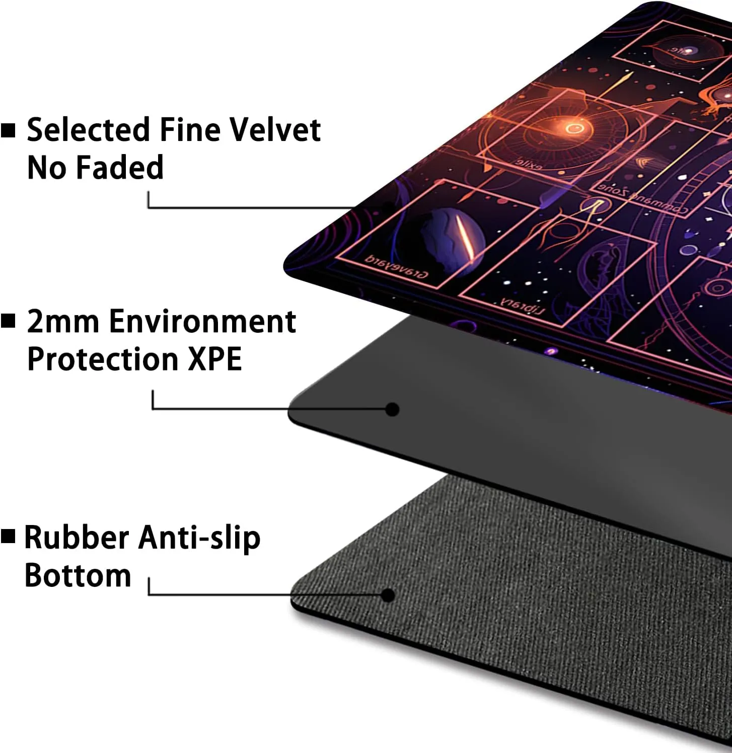Playmat for MTG, with Free Storage Bags,Game Mat 24 x 14 inches, TCG and Board Game Mat for Cards,Mousepad Desk Mats (with Zones,Magic Mat 22)