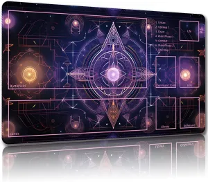 Playmat for MTG, with Free Storage Bags,Game Mat 24 x 14 inches, TCG and Board Game Mat for Cards,Mousepad Desk Mats (with Zones,Magic Mat 22)