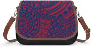 Polynesian Retro Tribal Pattern Design Women'S Crossbody Bag, Artistic Leather Bag, Teenage Girl Bag 2025