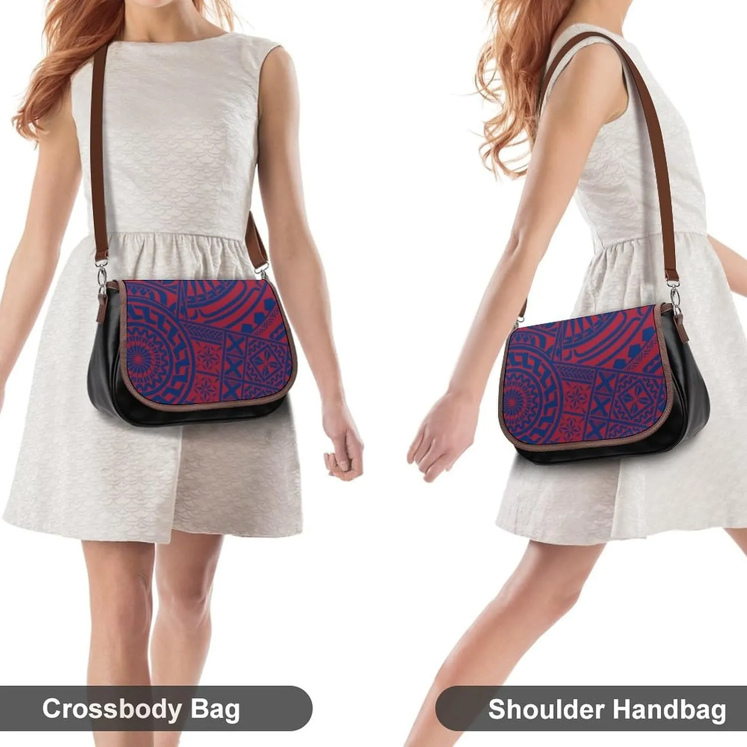 Polynesian Retro Tribal Pattern Design Women'S Crossbody Bag, Artistic Leather Bag, Teenage Girl Bag 2025
