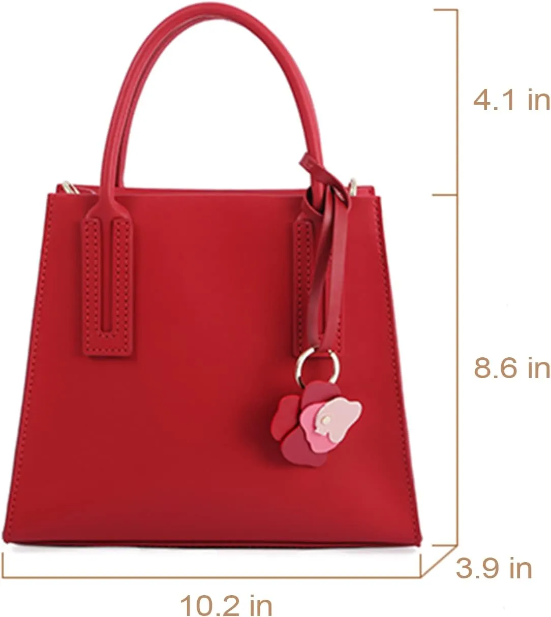 POPSEWING Leather Women Top Handles Handbag DIY Kit, DIY Crossbody Shoulder Bag with Sewing Kit, DIY Handmade Bag Kit for Mom Girlfriend Birthday Christmas Gift (Red)